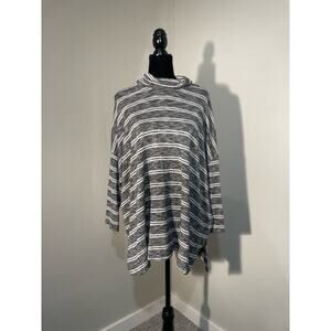 Anthropologie Postmark Heathered Striped Turtle Neck Slouchy Top